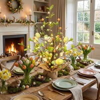 LED Easter Lighted Tree for Tabletop, Easter Tree with Colorful Eggs Battery Operated Artificial Decorative Tree Indoor for Home Table Decor