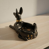 Wolf-Headed God Statue Tray Decorative Ancient Decor Organizer Tray Multifunctional God Statue Dish for Entryway, Living Room