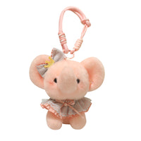 Cute Elephant Plush Toy with Keychain Attachment