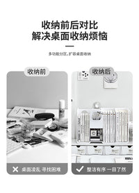 桌面书本收纳盒多功能书架置物架学生书桌上文具杂物整理创意笔筒 【黄色双款书立】✅加厚无异味