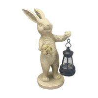 Rabbit Statue with Solar Lantern Long-Lasting Rabbit Statue with Lantern Vintage