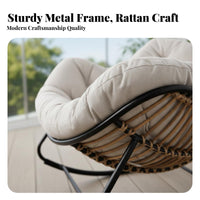 paded Rocking Lounger Reclining Design paded Patio rocking chair Padded pad Modern aesthetic for Homeowners, Balcony, Bedroom
