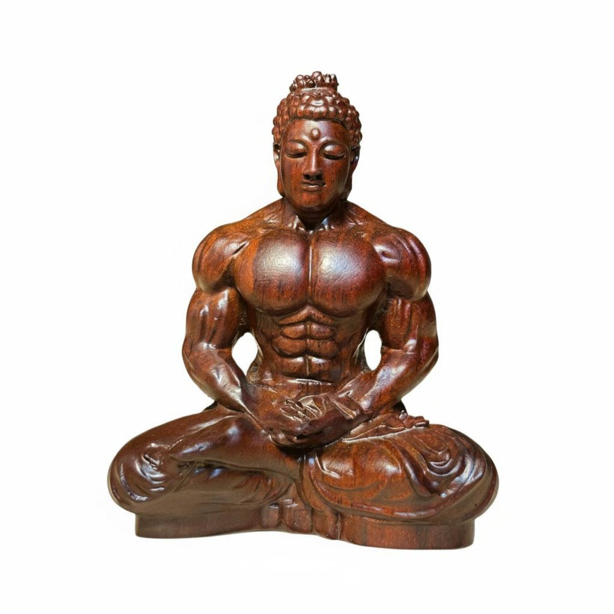 Ebony Wood Carved Buddha Creative Design Wooden Sculpture Unique Gift for Office