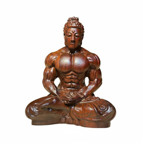 Wooden Buddha Statue Compact Meditating Buddha Statue Tranquil for Desk, Shelf