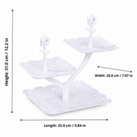 Tiered Serving Stand, Matte White Cupcake Stand for Coffee Table, Premium Dessert Display Stand, Creative Food Risers for Afternoon Tea