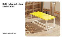 Kindergarten Learning Table Rounded Corners Preschool Art Desk Construction Preschool Learning Table Set for Young Children, School, Classroom, Home