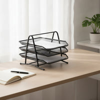 Desk Organizer with Pull-out Trays Freestanding Paper Tray Space-Saving