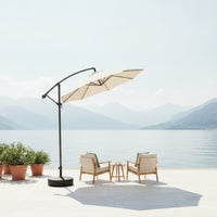 Outdoor Umbrella with Base Heavy Duty Tilting Patio Umbrella Windproof for Homeowners, Cafe Owners, Backyard, Terrace, Courtyard