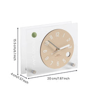 Acrylic Clock Transparent Decorative Clock Modern Compact for Desk, Bedroom