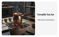 Versatile Heating Chinese Roasted Tea Pot Multi-Purpose Hammered Copper Tea Pot Dripless Spout Stovetop Cookware Easy to Use for Home Entertainers, Adults, Campers, Kitchen, Outdoor, Breakfast, Camping