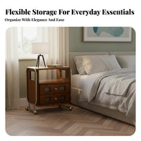 Nightstand with Drawers Ample Storage 2-Drawer Bedside Table Easy to Assemble