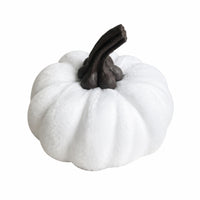 10 Pieces Pumpkin Ornament Small Ribbed Pumpkin Ornament Soft Velvet Texture for Thanksgiving, Halloween