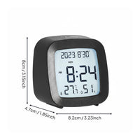 LCD Desk Clock Electronic Table Timepiece Digital Large Display Calendar Clock with Temperature Display Suitable for Reading Desk Dorm Room Family Use