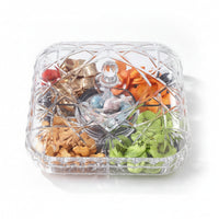 Glossy Partitioned Treat Box Tableware Transparent Lid for Tabletop Serving