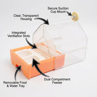 Bird Bath Tub for Cage Hanging, Transparent Bird Bath Feeder Box, Small Birds Bath Box, Parrot Bath  - Image 4