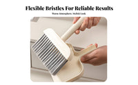 Small Broom and Dustpan Set High Density Bristles Fine Dust for Desk