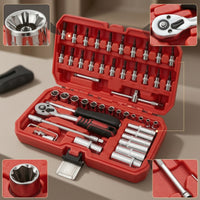 72-Tooth Socket Wrench Set Portable Socket Set with Case Compact Tools Long-Lasting for Roadside Emergencies