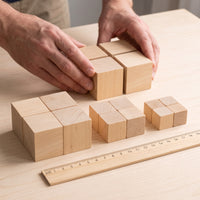 Wooden Cube Blocks for Kids, Math Learning & DIY Crafts, Pine & Beech Wood