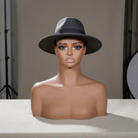 Lifelike Shoulder Mannequin Bust Defined Neckline Shoulder Bust Model Realistic Eyelashes Female Mannequin Head Red Lips for Photo Studio
