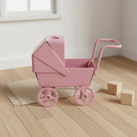 1:12 Scale Infant Carriage Realistic Detail 1:12 Scale Doll Pram Smooth Polished Metal Doll Carriage for Dioramas