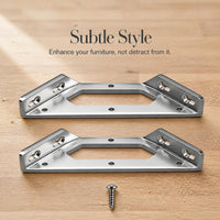 Stainless Steel L-Shaped Corner Brace Bracket for Furniture and Shelves, 90-Degree Right Angle Fastener