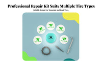 Includes Storage Case Glueless Bike Tire Repair Kit Easy to Use Self Puncture Repair Piece Long-Lasting Materials for Mountain Bikers
