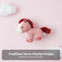 Soft Horse Keychain Adorable Design Cute Horse Soft Ie Standing Foal Doll Symbol Stuffed Foal Accessory Gentle Feel for Adults