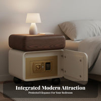 Bedside Table with Safe Modern Design Nightstand Multi-Functional Bedroom Furniture for Homeowners, Apartment Dwellers, Hotel Room