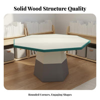 Solid Wood Young Child Table Set Child-Friendly Design Kindergarten Activity Table Set Easy to Clean Early Education Learning Desk for Preschoolers