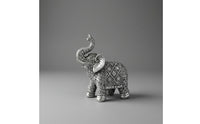 Elephant Figurine Ornate Elephant Statue Vintage-Influenced Decor for Bookshelf, Office Desk
