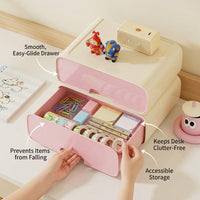 Desk Storage Box with Compartments for Study Table, Desktop Drawer Organizer for Teens, Dorm Room Stationery Large Size