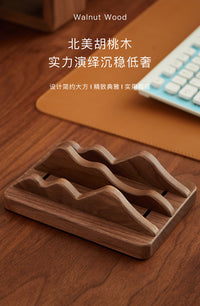 Solid Wood Desktop Storage Rack for Laptops, Adjustable Multi-Function Organizer