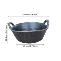 Rubber Feed Basin Loop Handles Oval Feed Tub Open Top Rubber Water Basin for Stable