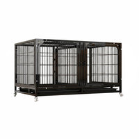 Heavy Duty Breeding Cage Double Door Multi-Tier Animal Kennel Easy to Removable Tray Stackable Pet Cage for Veterinarians, Grooming Salon