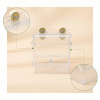 Acrylic Pet Feeder with Suction Cups Transparent for Enclosures, Squirrels