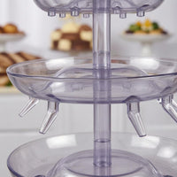 5 Cup Holders Multi-Tier Wine Fountain Fluted Base Acrylic Wine Fountain Wide Round Basin Drink Service for Parties, Banquets