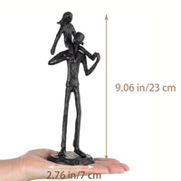 Abstract Family Sculpture Elongated Cast Metal Ornament Decorative Home Decoration