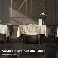 Upholstered Side Chair Hollow Backrest Wireframe wing-shaped Chair Easy Assembly