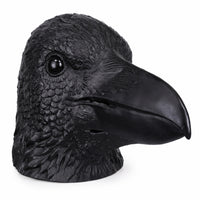Black Crow Head Mask  Realistic  Crow Face Covering Adult Sized for Cosplayers, Halloween, Theater