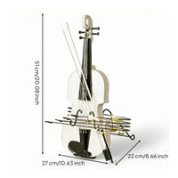 Violin Sculpture Metal Violin Ornament Freestanding Tabletop for Music Lovers, Living Room, Cafe
