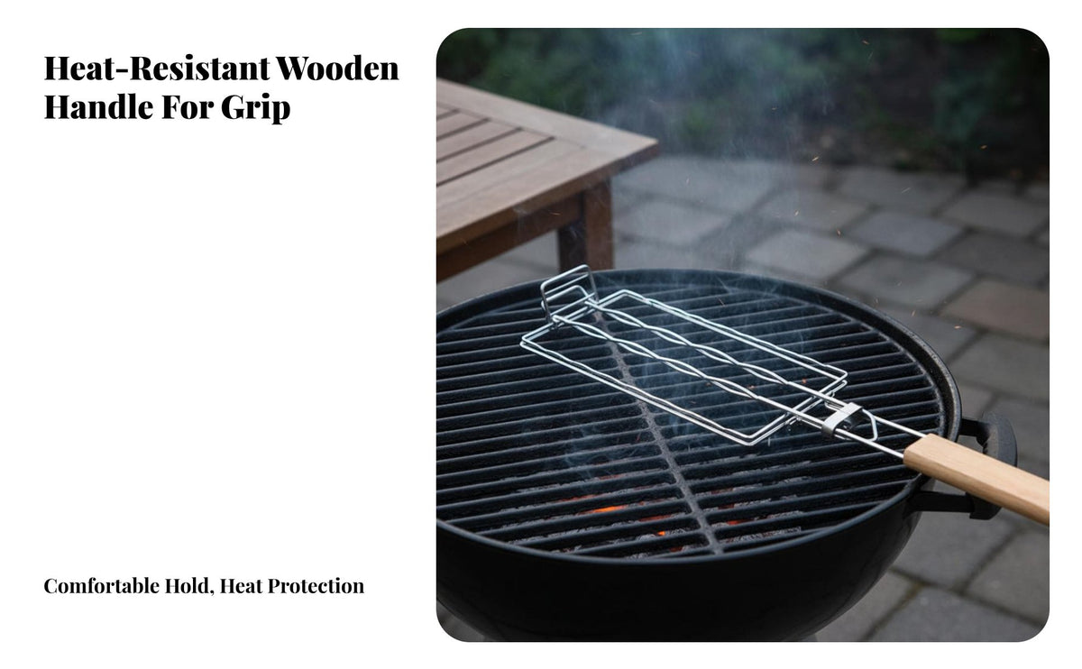 Detachable Design Hot Dog Grill Rack Foldable Handle Hot Dog Grilling Basket Portable for Campers, Camping, Tailgating, Backyard Parties