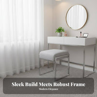 Upholstered Vanity Seat Nordic Aesthetic Stool Versatile Use for Bedroom