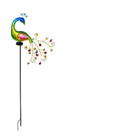 Lampada a Forma di Pavone in Metallo Luce Solare da Esterno per Cortile