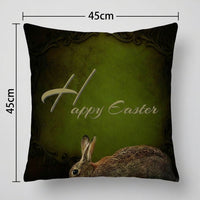 Easter Bunny Throw Pillow Case Soft Decorative Cushion Cover Seasonal Decor Printed Pillowcase for Home Stylists, Gift Donors, Sofa, Couch, Armchair
