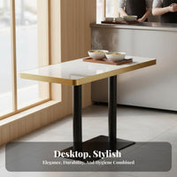 4-Seater Restaurant Table and Chairs Sintered Stone Top Commercial Furnishing sturdy Duty Easy to Clean for Canteens, Bistro
