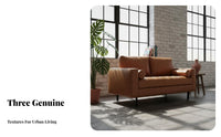 Retro Design Brown Tufted Couch Central-Century Modern Design Sofa Long-Lasting Construction Home Furniture Easy to Clean for Apartment Dwellers, Homeowners, Office Managers, Living Room, Lounge Area, Bedroom