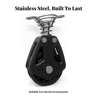 Bearing-Style Pilates Core Bed Wheel Mounting Tabs Spring-Loaded Wheel Assembly Quiet Rolling Pilates Pulley Part Compact