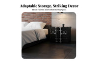 Shipping Container Nightstand Retro Design Accent Storage Cabinet adaptable Use
