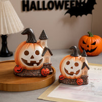 Halloween Pumpkin Resin Figurine for Tabletop Decor