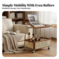 2-Tier Rolling Utility trolley Vintage design & aesthetic Mobile Storage mobile unit for Party Hosts